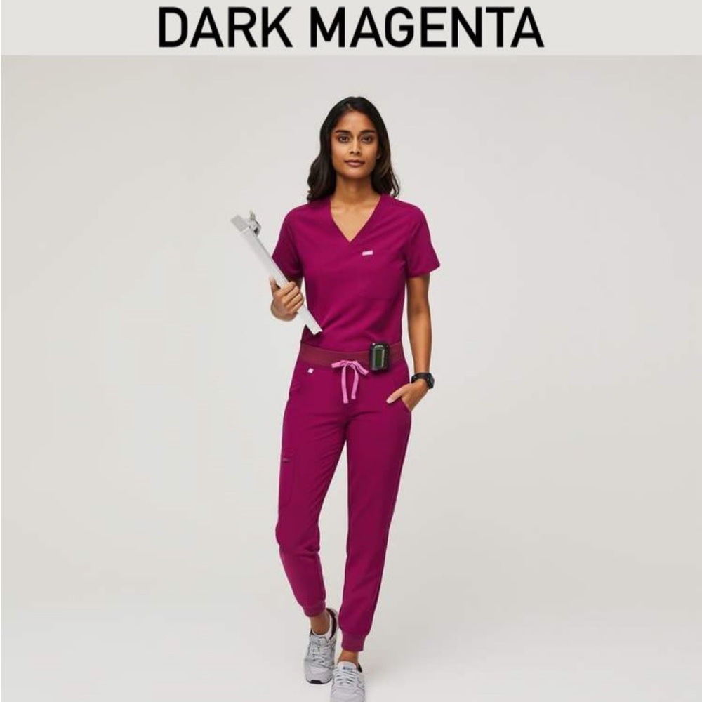 Dark magenta FIGS scrubs